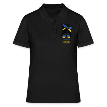 Stand with Ukraine Peace No War - Women's Polo Shirt - black - Front - Ailine (174cm)