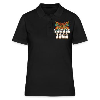 Retro Style 1963 Damen 60 Jahre Jubiläum - Frauen Polo Shirt - Schwarz - Vorne - Ailine (174cm)