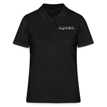 Kosovo Allemagne Heartbeat Drapeau Kosovars - Polo Femme - noir - Devant - Ailine (174cm)