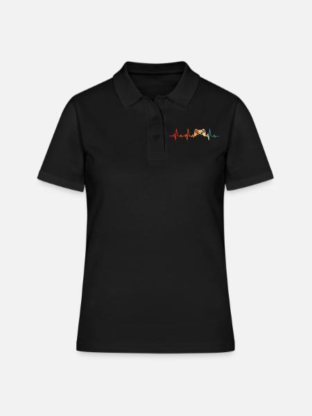 Gamer Gamer Heartbeat Console - Polo Femme - noir