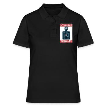 Meine Gruppen Therapie - Waffe Waffen Schießsport - Frauen Polo Shirt - Schwarz - Vorne - Ailine (174cm)