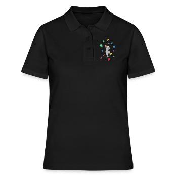 Mur d’escalade de chat domestique - Polo Femme - noir - Devant - Ailine (174cm)