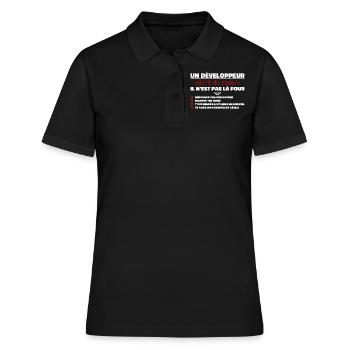 Un Développeur Écrit du Code Cadeau - Polo Femme - noir - Devant - Ailine (174cm)