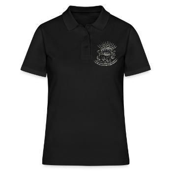 Sak Yant Thai Tattoo Three-headed Elephant Gift - Women's Polo Shirt - black - Front - Ailine (174cm)