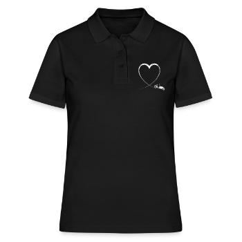 Tour de vélo de vélo de courrier rétro - Polo Femme - noir - Devant - Ailine (174cm)