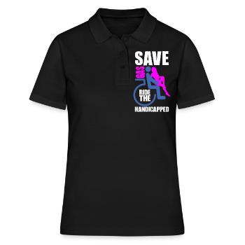 Behindert Humor Lustig - Frauen Polo Shirt - Schwarz - Vorne - Ailine (174cm)
