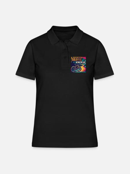 Lebendige Gravelbike Wunderland Fahrradkunst - Frauen Polo Shirt - Schwarz