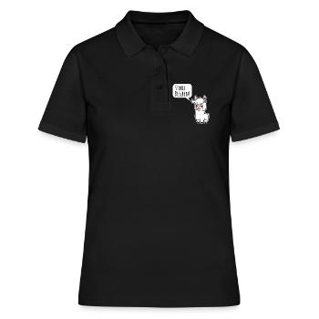 Little llama stays stable! Stay stable too! - Women's Polo Shirt - black - Front - Ailine (174cm)