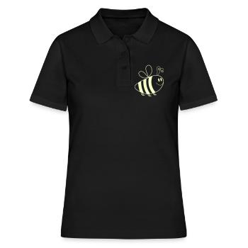 Lächelnde Bienchen Muster - Frauen Polo Shirt - Schwarz - Vorne - Ailine (174cm)