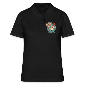 Poulet Danse à la Barre Humour Décalé - Frauen Polo Shirt - Schwarz - Vorne - Ailine (174cm)