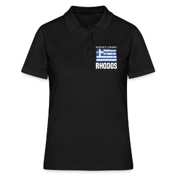 Rhodes Island Coordinates - Women's Polo Shirt - black - Front - Ailine (174cm)