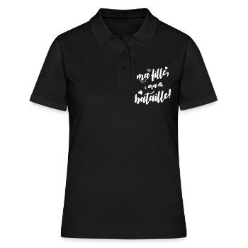 Ma fille, ma bataille! - Polo Femme - noir - Devant - Ailine (174cm)