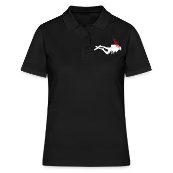 Underwater divers with air bubbles and hearts - Women's Polo Shirt - black - Front - Ailine (174cm)