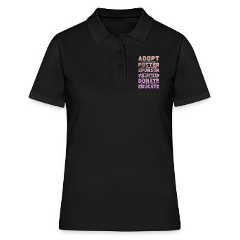 Sauvetage des animaux Bien-être animal Ami animal cadeau - Polo Femme - noir - Devant - Ailine (174cm)