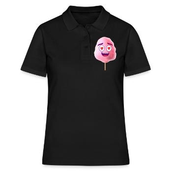 Zuckerwatte Rosa - Frauen Polo Shirt - Schwarz - Vorne - Ailine (174cm)