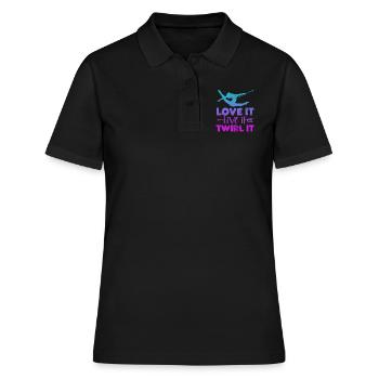 Baton Twirling - Women's Polo Shirt - black - Front - Ailine (174cm)