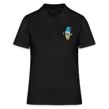 Eiscreme - Frauen Polo Shirt - Schwarz - Vorne - Ailine (174cm)