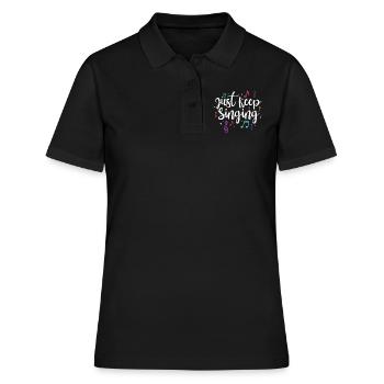 Chanteur chanteur chanteur musicien cadeau - Polo Femme - noir - Devant - Ailine (174cm)