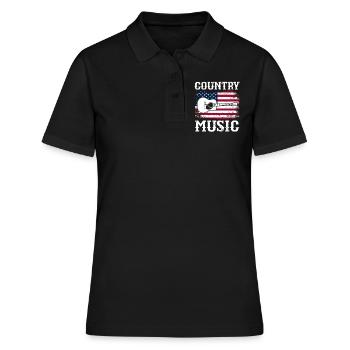Cadeau de musique country country music - Polo Femme - noir - Devant - Ailine (174cm)