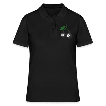 Kirsche Kirschbaum Kirschblüte Frucht Geschenk - Frauen Polo Shirt - Schwarz - Vorne - Ailine (174cm)