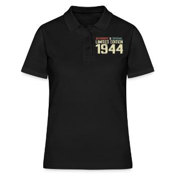 1944 Geburtstagsgeschenk 1944 Jahrgang 1944 Retro - Frauen Polo Shirt - Schwarz - Vorne - Ailine (174cm)