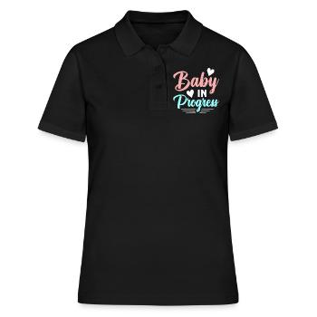 Baby In Progress Schwanger Werdende Mutter - Frauen Polo Shirt - Schwarz - Vorne - Ailine (174cm)