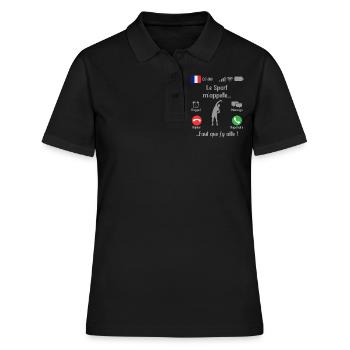 Le Sport M appelle Faut que j y aille 2 - Polo Femme - noir - Devant - Ailine (174cm)