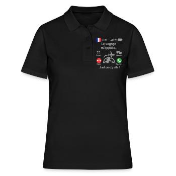 Le voyage M'appelle Faut que j'y aille! - Polo Femme - noir - Devant - Ailine (174cm)