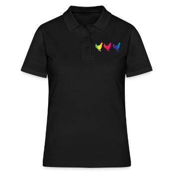 Hühnerbauer Hühner Landwirt Ei Geschenk - Frauen Polo Shirt - Schwarz - Vorne - Ailine (174cm)