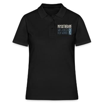 Physiotherapeut - Frauen Polo Shirt - Schwarz - Vorne - Ailine (174cm)