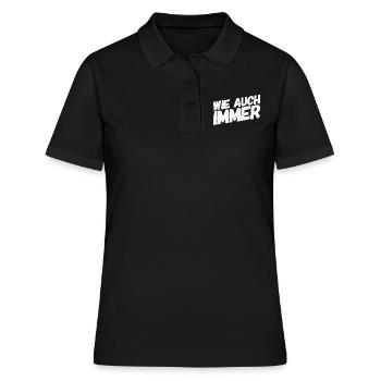 es ist egal - Frauen Polo Shirt - Schwarz - Vorne - Ailine (174cm)