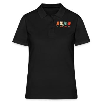 Un Deux Trois Cat - Women's Polo Shirt - black - Front - Ailine (174cm)