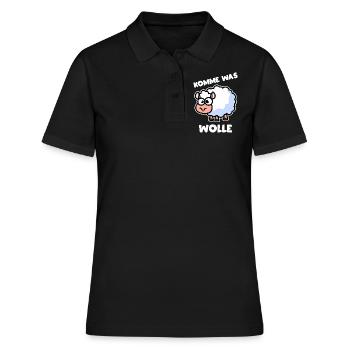 Komme Was Wolle - Frauen Polo Shirt - Schwarz - Vorne - Ailine (174cm)