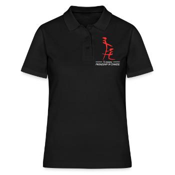 Amitié en chinois drôle - Polo Femme - noir - Devant - Ailine (174cm)