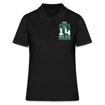 This Gamer Is Video Game Lover Gamer Age 14 - Women's Polo Shirt - black - Front - Ailine (174cm)
