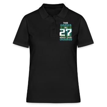 This Gamer Is Video Game Lover Gamer Age 27 - Women's Polo Shirt - black - Front - Ailine (174cm)