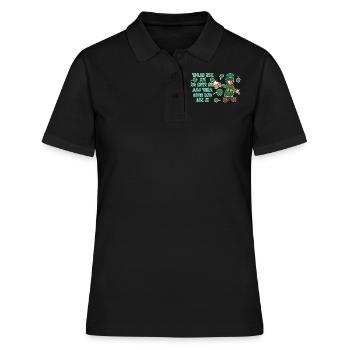 Lustiger betrunkener Paddy Shamrock Saint Patrick Tag - Frauen Polo Shirt - Schwarz - Vorne - Ailine (174cm)