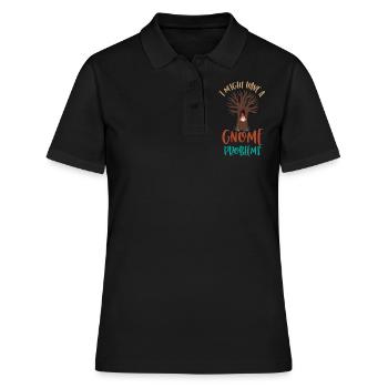 Gnome - Gnome Collecting - Gnome Collector - Polo Femme - noir - Devant - Ailine (174cm)