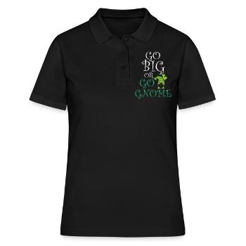 Gnome - Gnome Collecting - Gnome Collector - Polo Femme - noir - Devant - Ailine (174cm)
