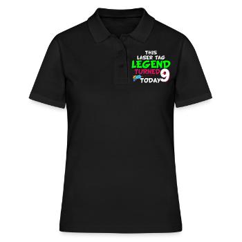 Lasertag, Laser - Frauen Polo Shirt - Schwarz - Vorne - Ailine (174cm)