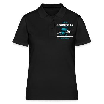 Courses de voitures de sprint, voitures de sprint, courses sur piste de terre - Polo Femme - noir - Devant - Ailine (174cm)