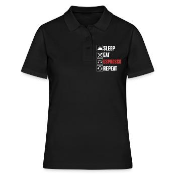 Espresso - Frauen Polo Shirt - Schwarz - Vorne - Ailine (174cm)