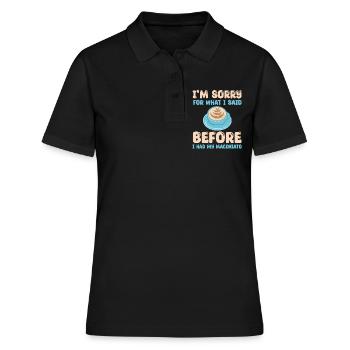 Café italien Macchiato Design - Polo Femme - noir - Devant - Ailine (174cm)
