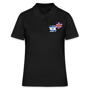 Israël Drapeau britannique Israélien Britannique - Polo Femme - noir - Devant - Ailine (174cm)