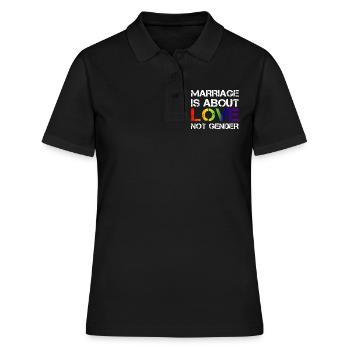 LGBT Marriage is about love Gay Pride CSD Mariage - Polo Femme - noir - Devant - Ailine (174cm)