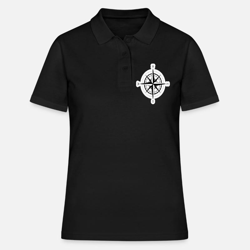 Compass with compass rose for navigation - Women's Polo Shirt - black