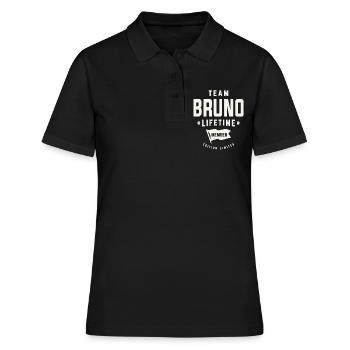 Team Bruno Lebenslanges Mitglied Lustiger Name Bruno - Frauen Polo Shirt - Schwarz - Vorne - Ailine (174cm)
