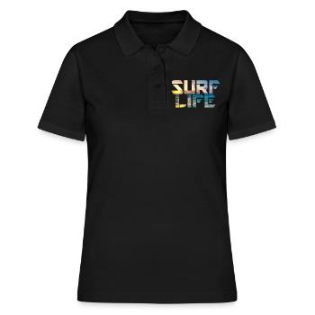 Surf Life Surf Surf Surf Surf Surf Cadeau - Polo Femme - noir - Devant - Ailine (174cm)