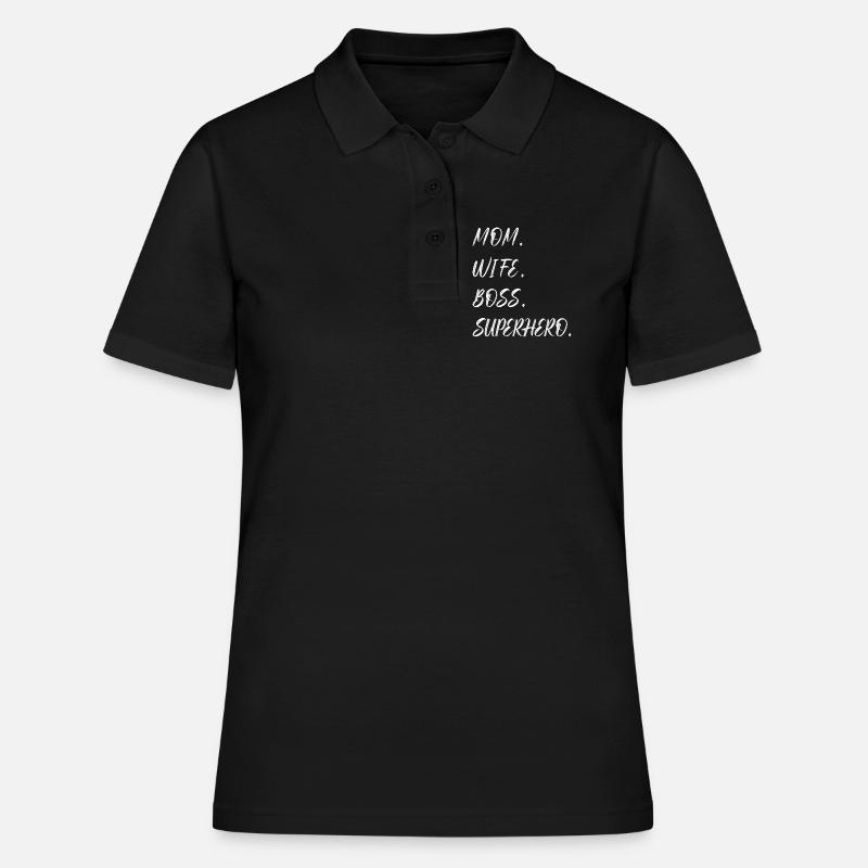 Mama Ehefrau Superheld - Frauen Polo Shirt - Schwarz