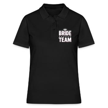 Brautteam Krone Team Bride - Frauen Polo Shirt - Schwarz - Vorne - Ailine (174cm)